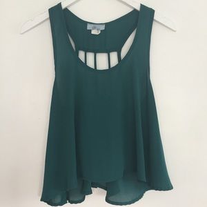 Teal Flowing Crop Top